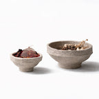 Set of 2 Handcrafted Paper Mache Decorative Bowls – Rustic Stone Finish Potpourri Bowl Set for Coffee Table, Living Room & Modern UK Home Décor
