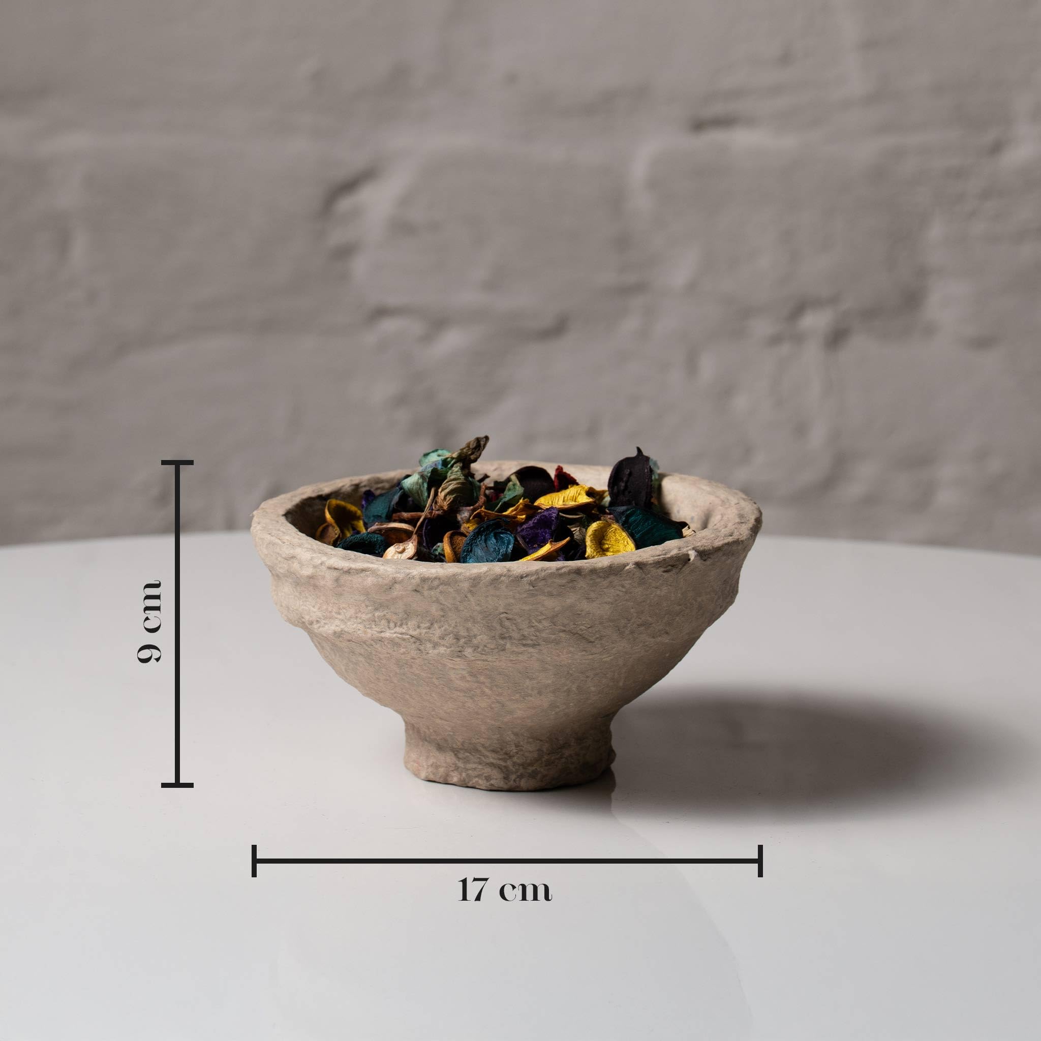 Set of 3 Handmade Paper Mache Decorative Bowls – Rustic Textured Nesting Bowl Set for UK & European Home Décor, Eco-Friendly Boho Centrepiece, Potpourri & Table Display Bowls