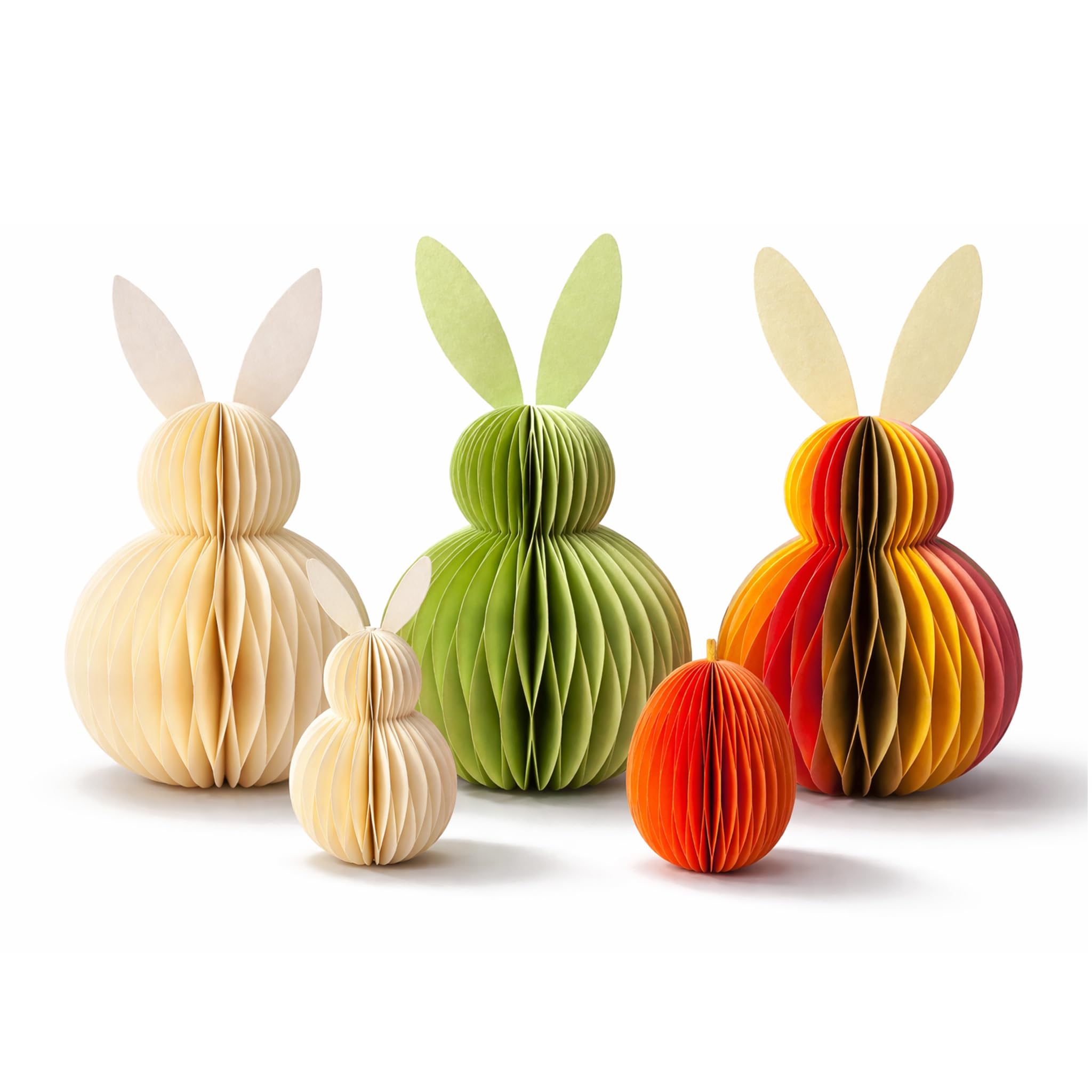 Honeycomb Easter Bunny Decoration Set with Magnetic Closure – 3D Paper Rabbit Ornaments for Easter Table Décor, Spring Home Decorations & Hanging Easter Egg Display