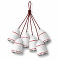 Handmade Paper Mâché Christmas Bell Ornaments – Set of 6