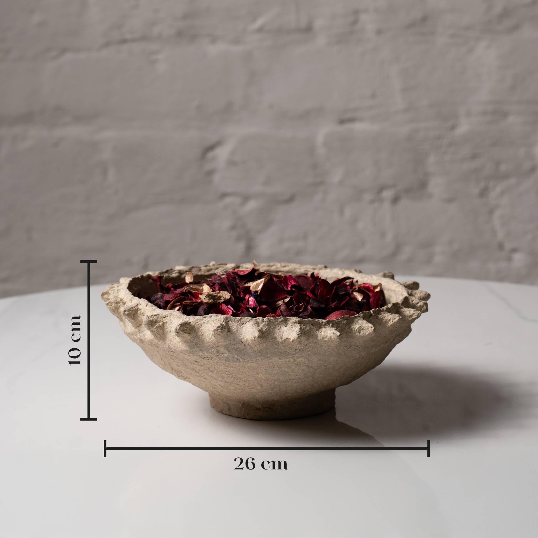 Set of 3 Handmade Paper Mache Decorative Bowls – Rustic Textured Nesting Bowl Set for UK & European Home Décor, Eco-Friendly Boho Centrepiece, Potpourri & Table Display Bowls
