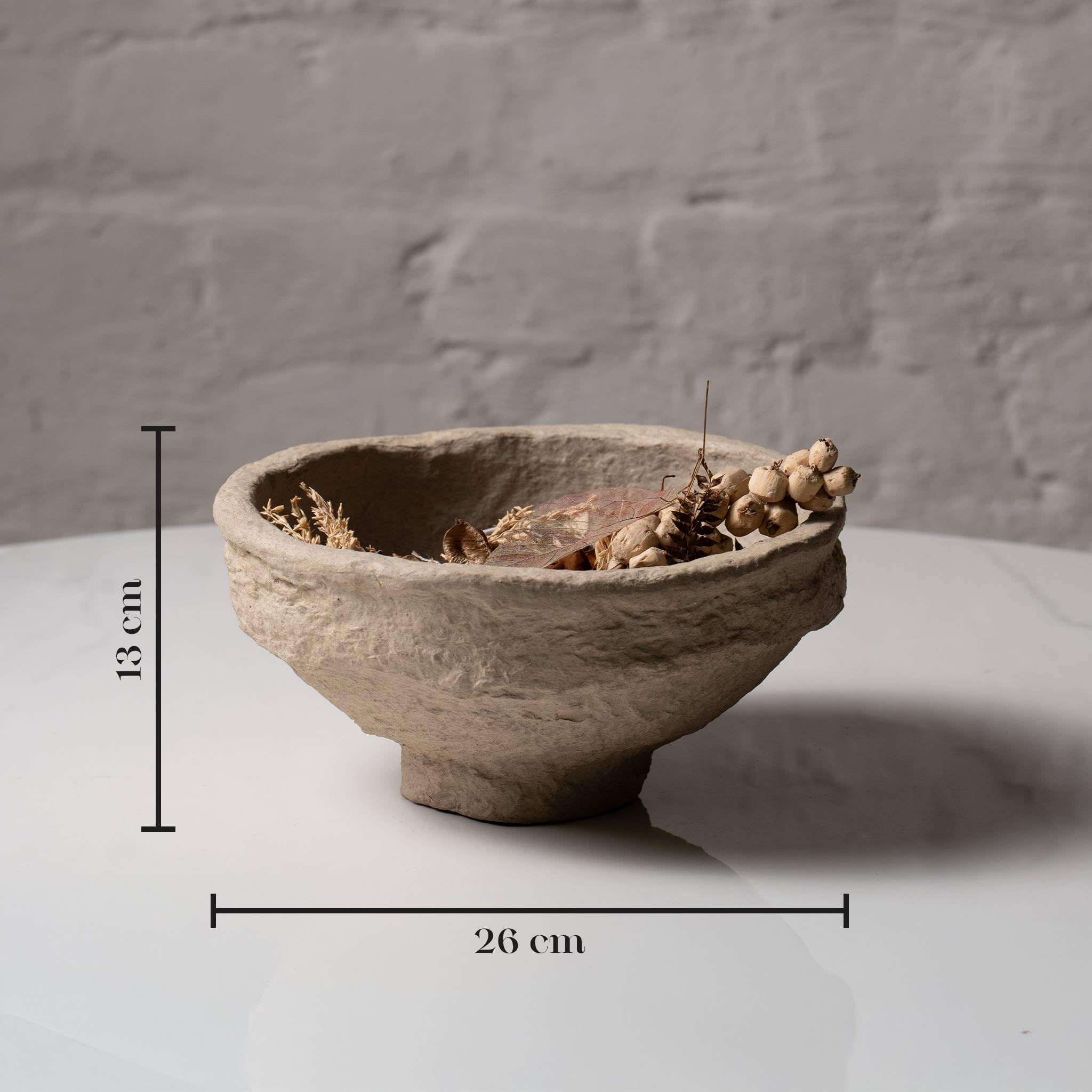 Set of 3 Handmade Paper Mache Decorative Bowls – Rustic Textured Nesting Bowl Set for UK & European Home Décor, Eco-Friendly Boho Centrepiece, Potpourri & Table Display Bowls