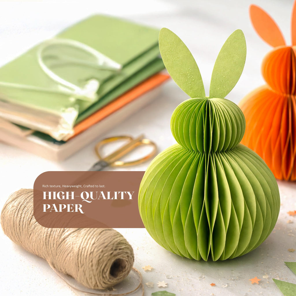Honeycomb Paper Bunny Hanging Decorations – Set of 3 Easter Rabbit Ornaments for Spring Tree & Home Décor