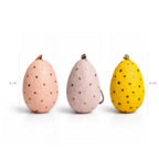 Handmade Paper Mâché Easter Egg Hanging Decorations – Pastel Speckled Easter Tree Ornaments for Spring & Easter Home Décor (Set of 6, 8cm)