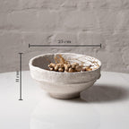 Aala Set of 3 Handmade Paper Mache Decorative Bowls – Rustic Neutral Potpourri Bowls for Coffee Table, Boho Home Decor Display Bowls Set, Natural Textured Tabletop Centrepiece