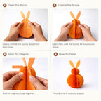 Honeycomb Easter Bunny Decorations Set – Foldable Paper Bunny Ornaments with Magnetic Closure, Reusable Spring Table Centrepiece, Hanging Easter Tree Decorations for Home, Party & Table Decor