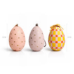 Easter Egg Hanging Decorations Set of 5 – Handmade Paper Mache Pastel Eggs with Ribbon, Easter Tree Ornaments for Spring Home Decor, Wreath, Table Centrepiece & Easter Decorations