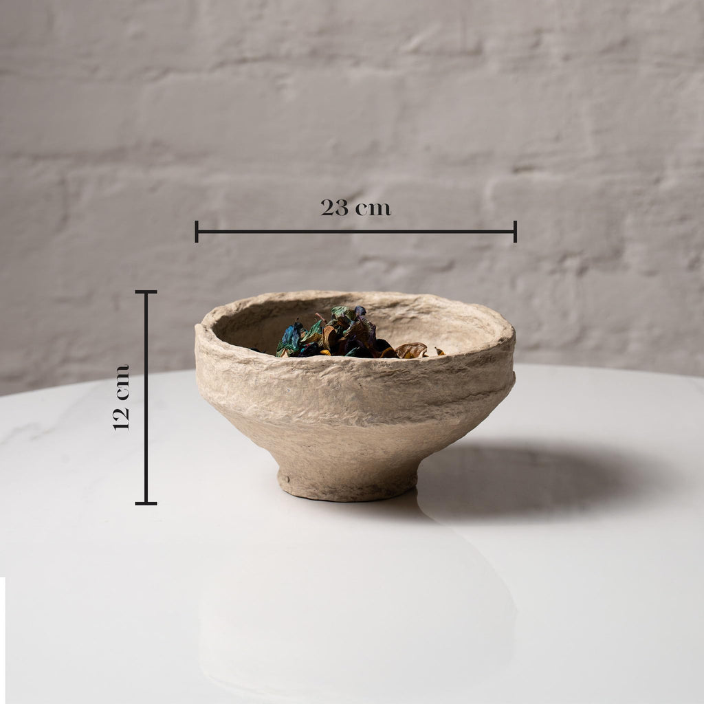 AALA INDIA Handmade Paper Mache Decorative Bowl Set of 3 – Rustic Textured Potpourri Bowls for Coffee Table, Centrepiece & Modern Home Décor