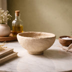 Set of 3 Handmade Paper Mache Decorative Bowls – Rustic Natural Textured Bowl Set for Home Décor, Coffee Table Centrepiece, Potpourri & Fruit Bowl, Boho Scandinavian Style Decorative Bowl Set