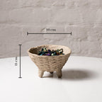 Set of 3 Handmade Paper Mache Decorative Bowls – Rustic Natural Textured Bowl Set for Home Décor, Coffee Table Centrepiece, Potpourri & Fruit Bowl, Boho Scandinavian Style Decorative Bowl Set