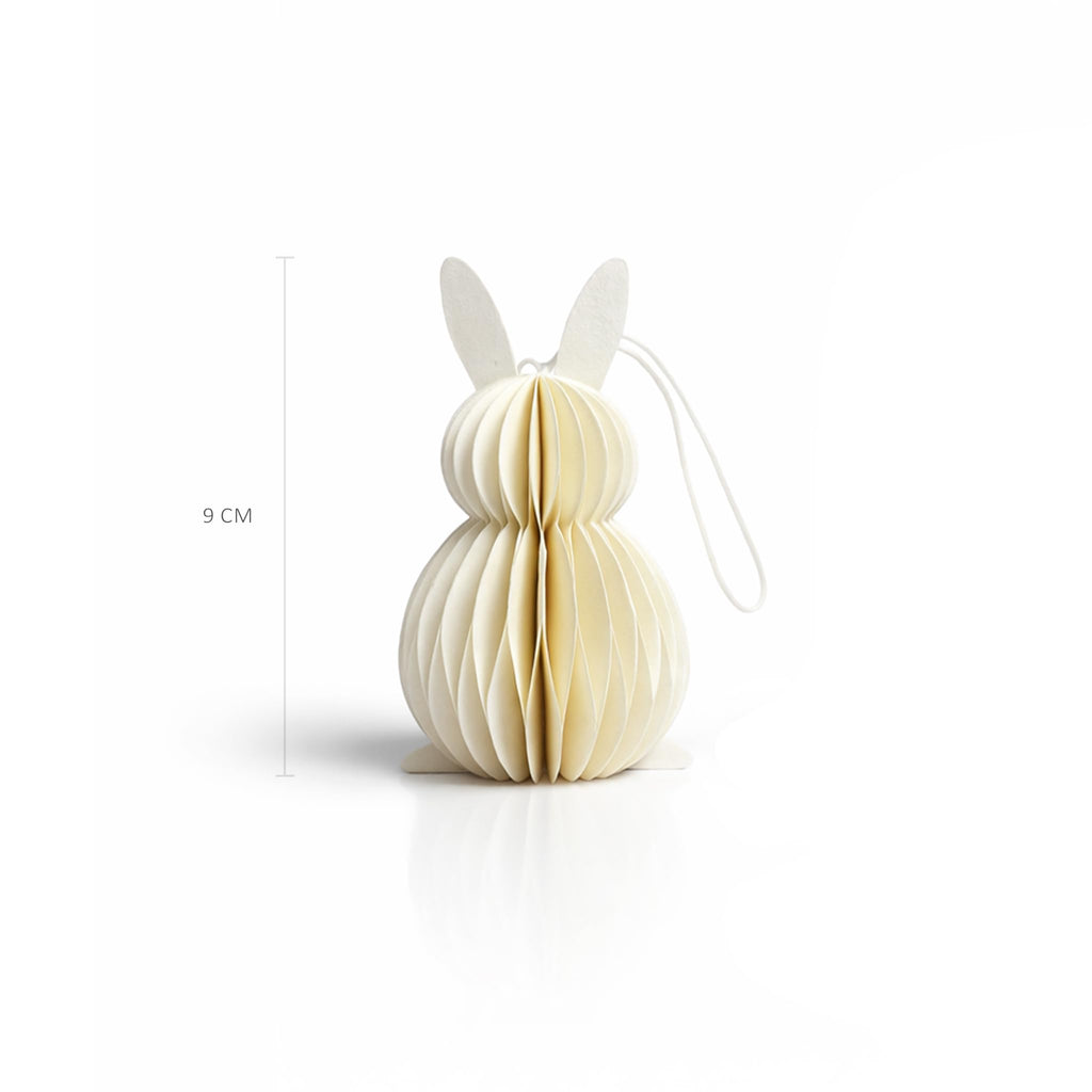 Honeycomb Paper Bunny Hanging Decorations – Set of 3 Easter Rabbit Ornaments for Spring Tree & Home Décor