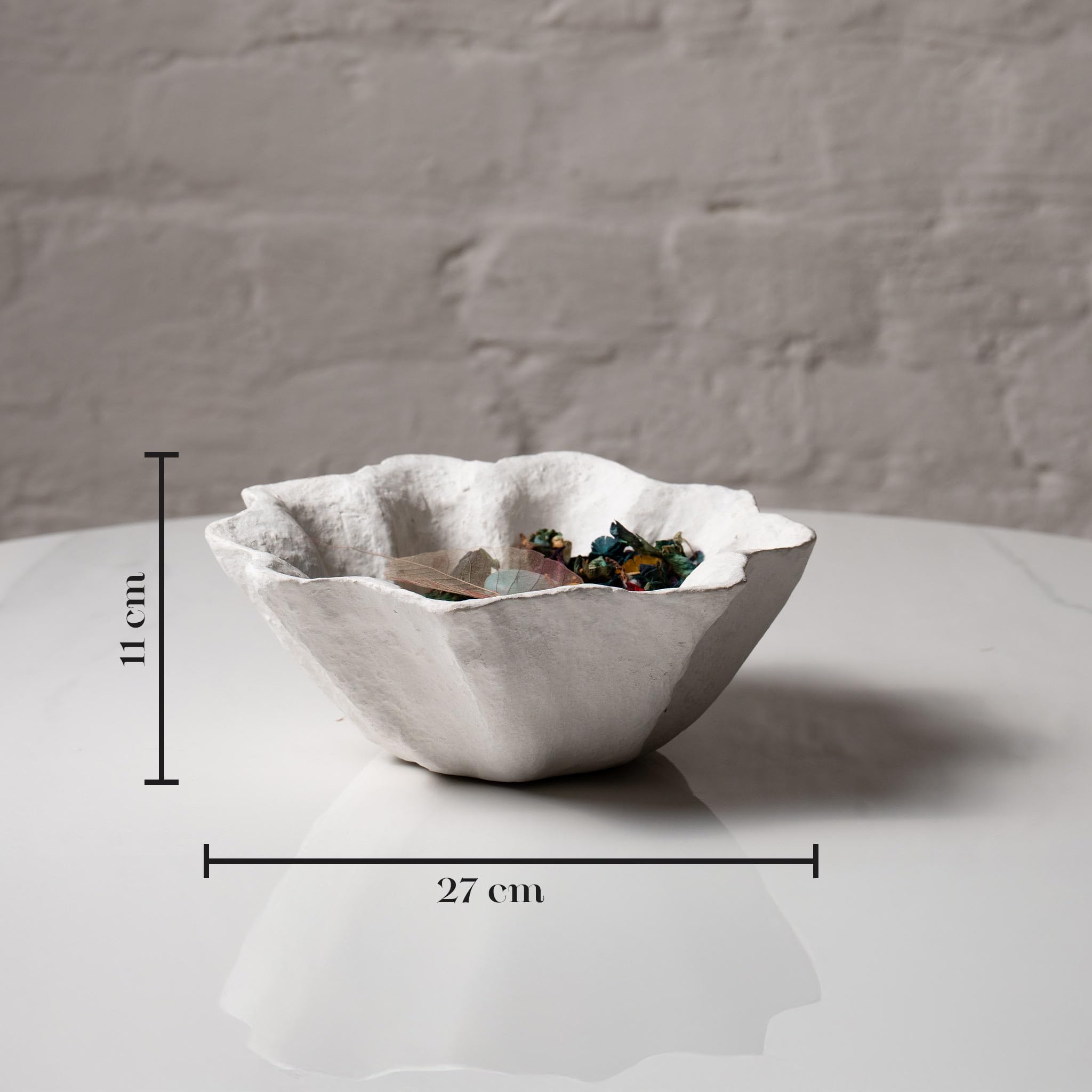 Handcrafted Paper Mache Decorative Bowl Set of 3 – Rustic Textured Nesting Bowls for Home Décor, Coffee Table Centrepiece, Storage & Potpourri Display, Neutral Minimalist Design
