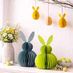 Honeycomb Easter Bunny Decorations Set – 3D Paper Bunny Ornaments with Magnetic Closure, Reusable Spring Table Centrepiece & Hanging Easter Egg Decor for Home, Party & Seasonal Display
