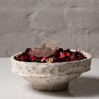 Handcrafted Paper Mache Decorative Bowl Set (2 Pieces) – Natural Textured Pedestal Bowls for Home Decor