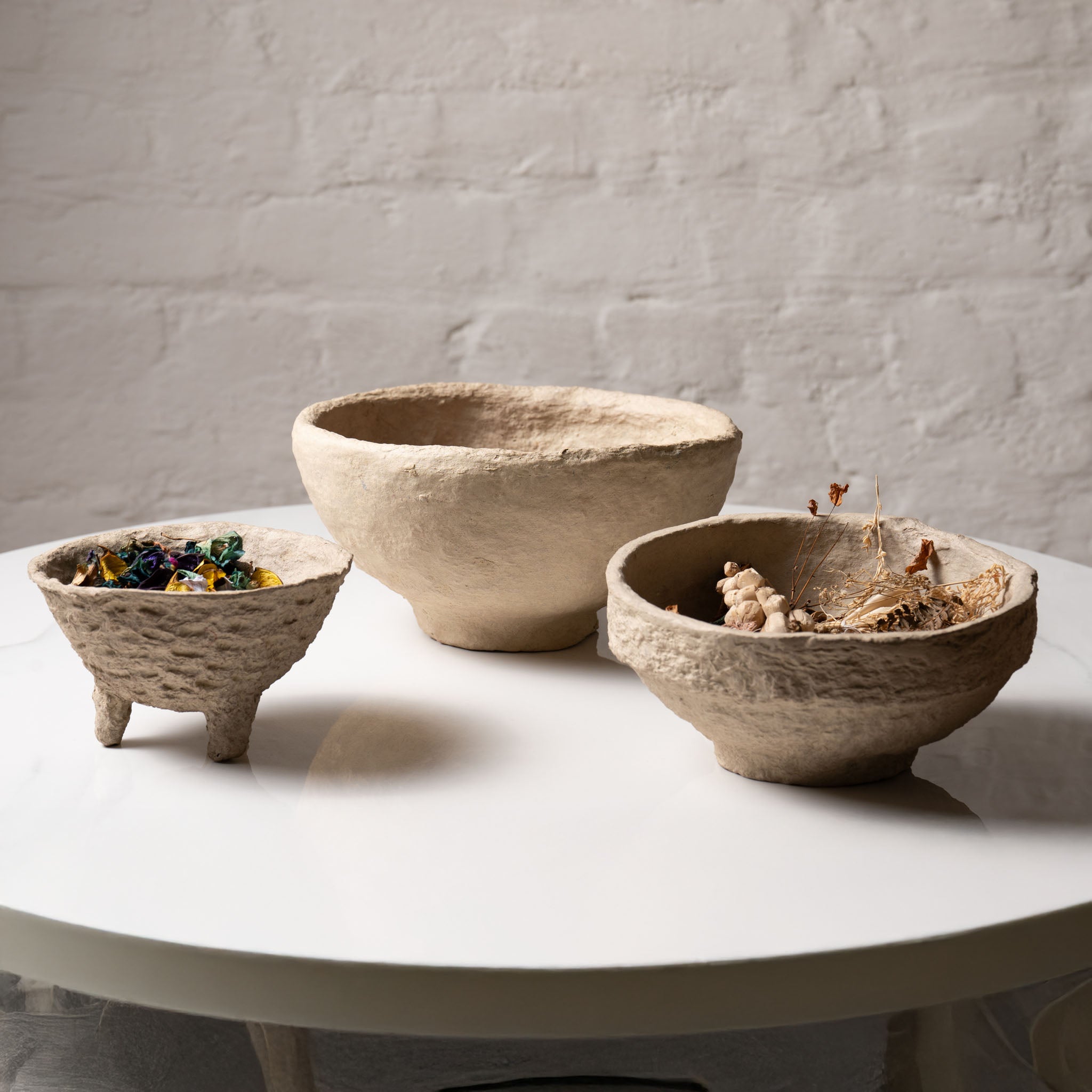 Handmade Papier-Mâché Potpourri & Decorative Bowl – Earth Tone | Aala India