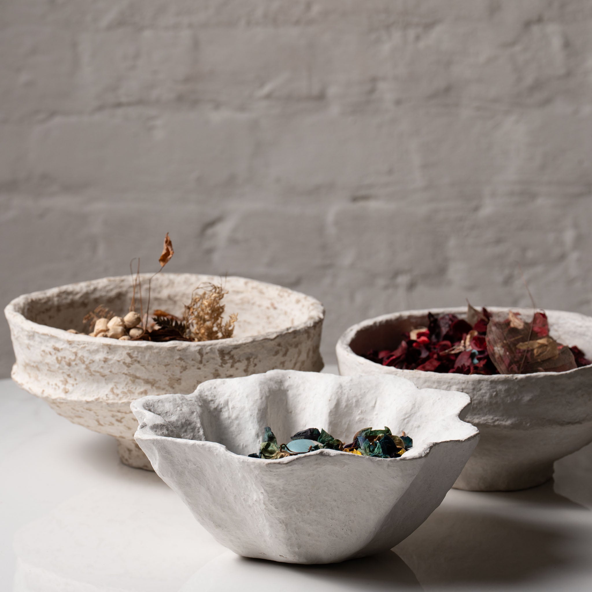 Artisan papier-mâché bowl for modern home decor