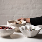Handmade Papier-Mâché Bowl with Organic Rim | Soft  Rustic & White Sculptural Decor