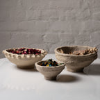 Handmade paper mâché decorative bowl with natural textured finish by AALA India