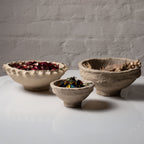 Handmade paper mâché decorative bowl with natural textured finish by AALA India