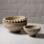 Handmade paper mâché decorative bowl with natural textured finish by AALA India
