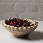 Handmade Rustic Paper Mâché Decorative Bowl – Rustic, Mud & Beige