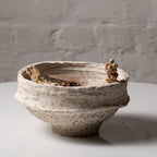 Handmade Rustic Paper Mâché Decorative Bowl – Rustic, Mud & Beige