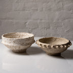 Handmade Rustic Paper Mâché Decorative Bowl – Rustic, Mud & Beige