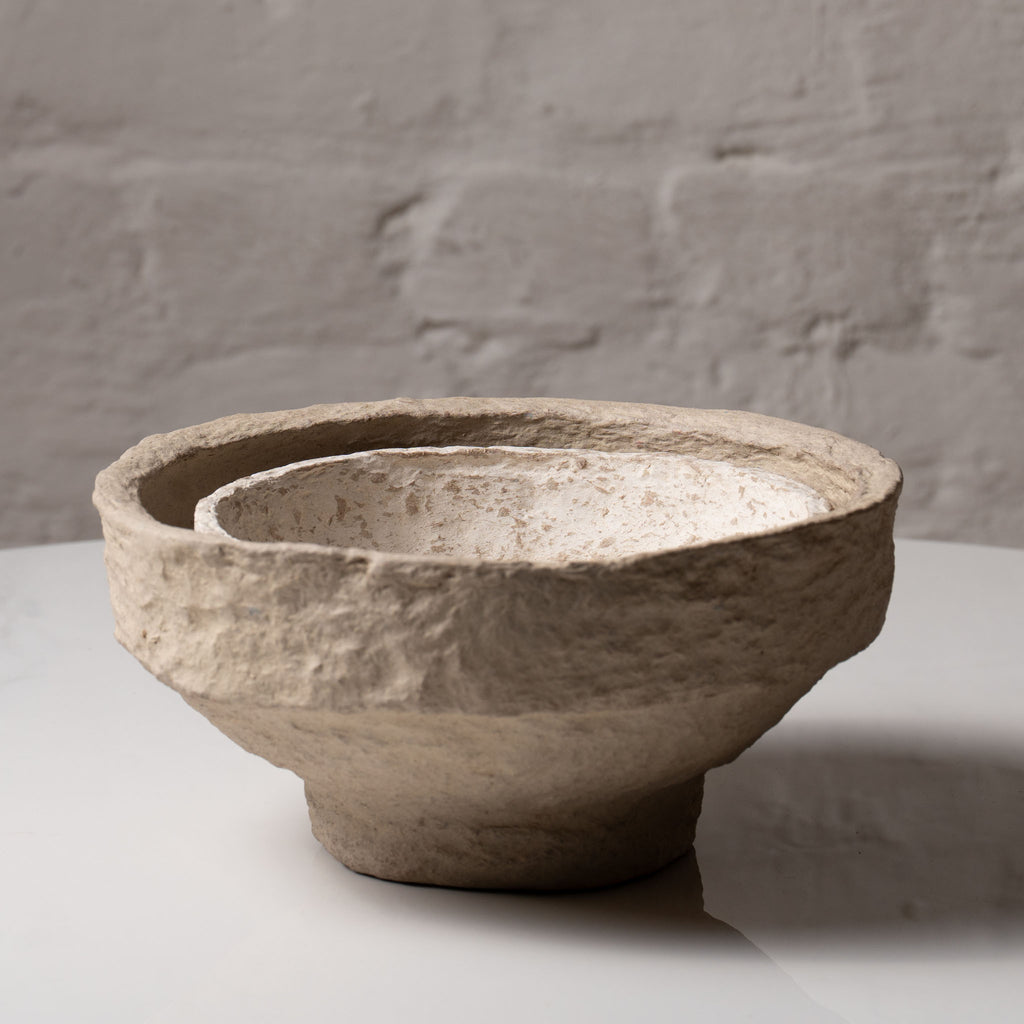 Decorative paper mache bowl set for coffee table styling