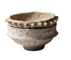 Handmade rustic paper mâché decorative bowl in mud beige by AALA India