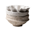 Handmade papier-mâché bowl with organic sculpted rim