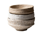 Handmade papier-mâché bowl with wide rim in natural stone finish