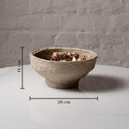 Set of 2 Handcrafted Paper Mache Decorative Bowls – Rustic Stone Finish Potpourri Bowl Set for Coffee Table, Living Room & Modern UK Home Décor