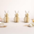 Honeycomb Paper Bunny Hanging Decorations – Set of 3 Easter Rabbit Ornaments for Spring Tree & Home Décor