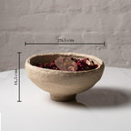Aala Set of 3 Handmade Paper Mache Decorative Bowls – Rustic Neutral Potpourri Bowls for Coffee Table, Boho Home Decor Display Bowls Set, Natural Textured Tabletop Centrepiece