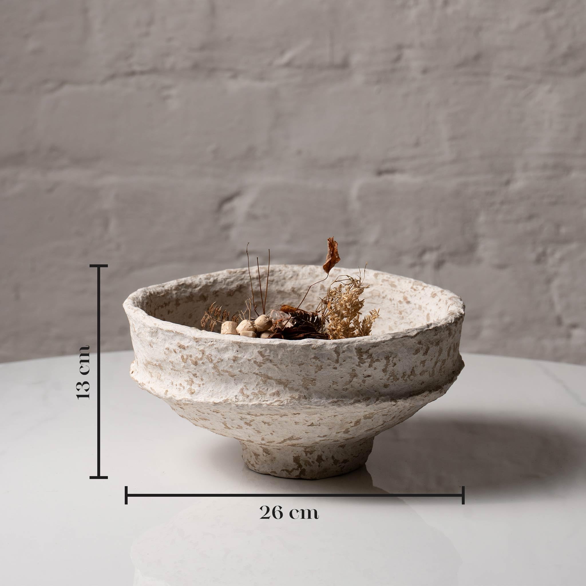 Handcrafted Paper Mache Decorative Bowl Set of 3 – Rustic Textured Nesting Bowls for Home Décor, Coffee Table Centrepiece, Storage & Potpourri Display, Neutral Minimalist Design