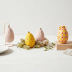 Handmade Paper Mache Easter Egg Decorations – Set of 4 Hanging Easter Eggs, Hand Painted Spring Ornaments for Easter Tree, Table Centrepiece & Home Decor (8 cm)