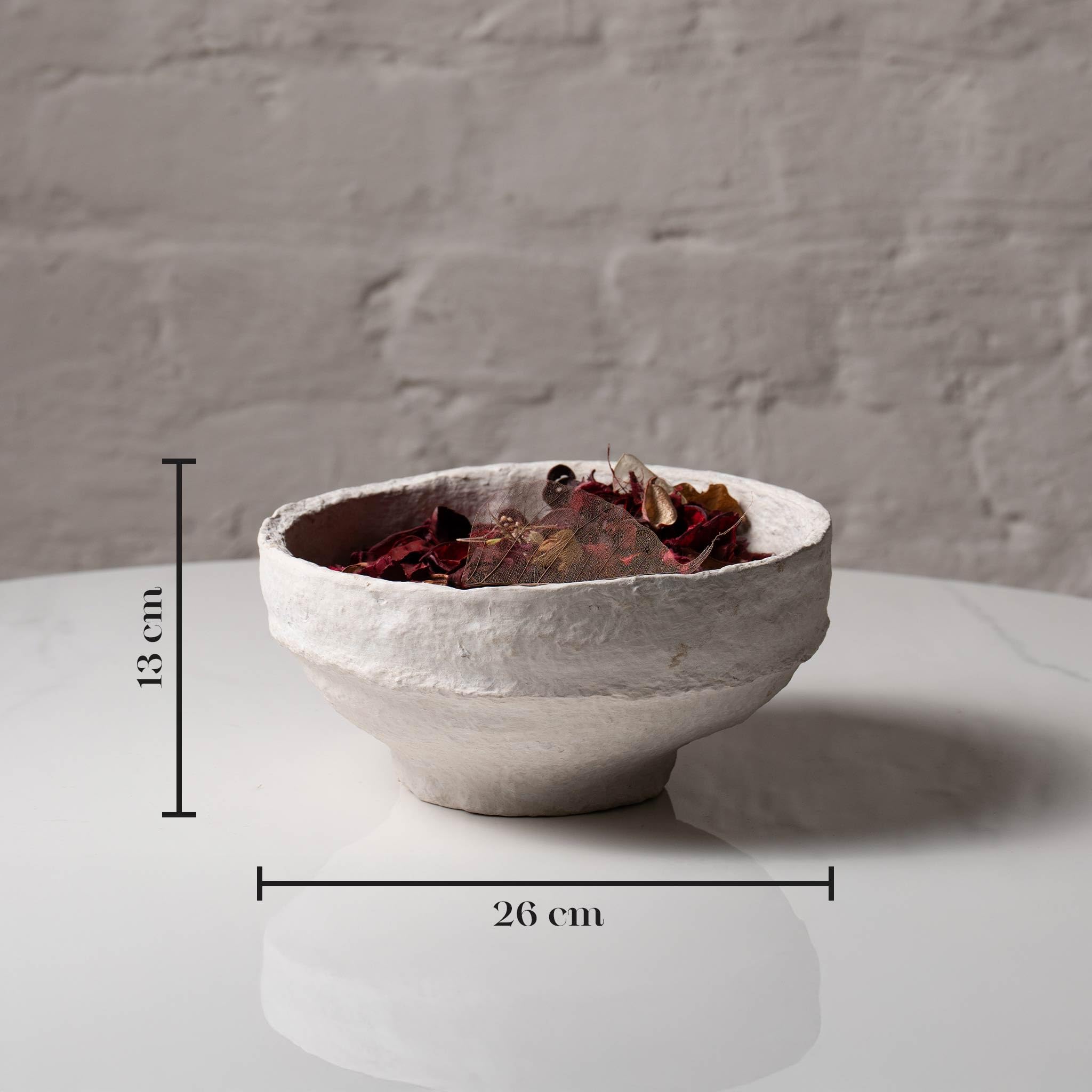 Handcrafted Paper Mache Decorative Bowl Set of 3 – Rustic Textured Nesting Bowls for Home Décor, Coffee Table Centrepiece, Storage & Potpourri Display, Neutral Minimalist Design