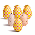 Easter Egg Hanging Decorations Set of 5 – Handmade Paper Mache Pastel Eggs with Ribbon, Easter Tree Ornaments for Spring Home Decor, Wreath, Table Centrepiece & Easter Decorations