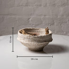 Set of 2 Rustic Decorative Bowls – Textured Stone Effect Centrepiece Bowls for Coffee Table, Potpourri & Dried Flower Display – Farmhouse Home Décor for UK & European Homes