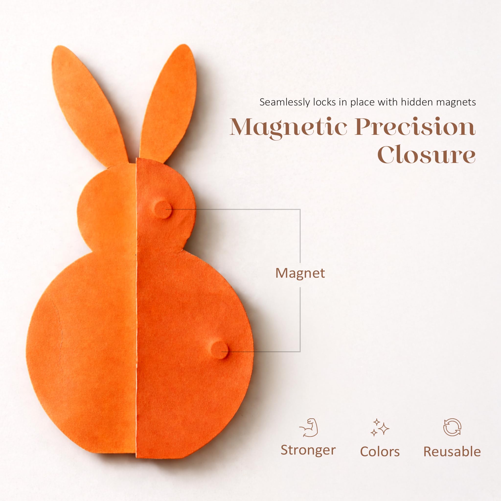 Honeycomb Easter Bunny Decoration Set with Magnetic Closure – 3D Paper Rabbit Ornaments for Easter Table Décor, Spring Home Decorations & Hanging Easter Egg Display