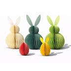Honeycomb Easter Bunny Decorations Set – Foldable Paper Bunny Ornaments with Magnetic Closure, Reusable Spring Table Centrepiece, Hanging Easter Tree Decorations for Home, Party & Table Decor