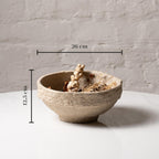 Set of 3 Handmade Paper Mache Decorative Bowls – Rustic Natural Textured Bowl Set for Home Décor, Coffee Table Centrepiece, Potpourri & Fruit Bowl, Boho Scandinavian Style Decorative Bowl Set
